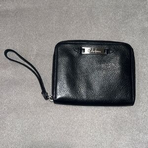 Cole Haan black leather wristlet